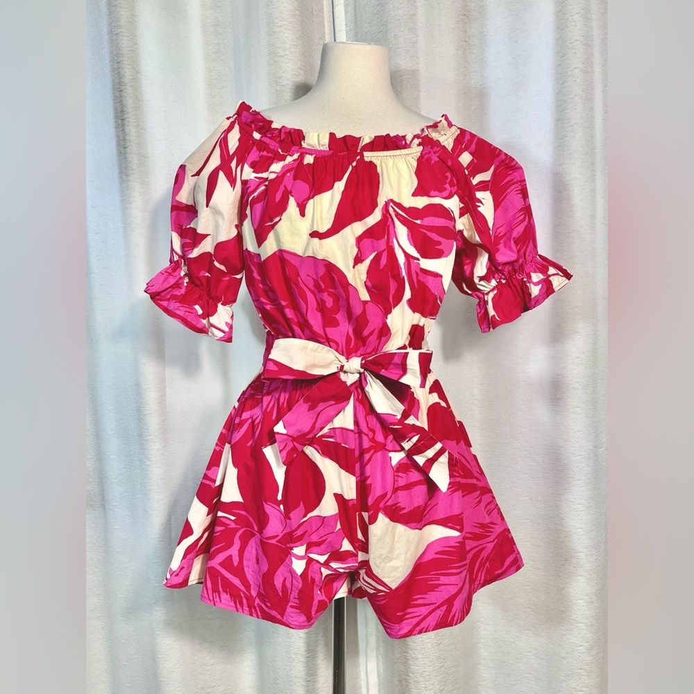 FLYING TOMATO - Pink Tropical Romper